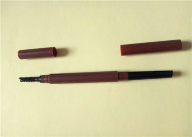 二重ヘッド暗灰色の眉毛鉛筆、プラスチック眉毛のブラシの鉛筆142 * 11mm